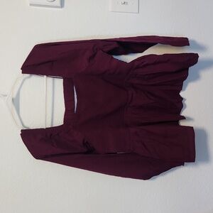 Old Navy Dark Mauve Crop Shirt